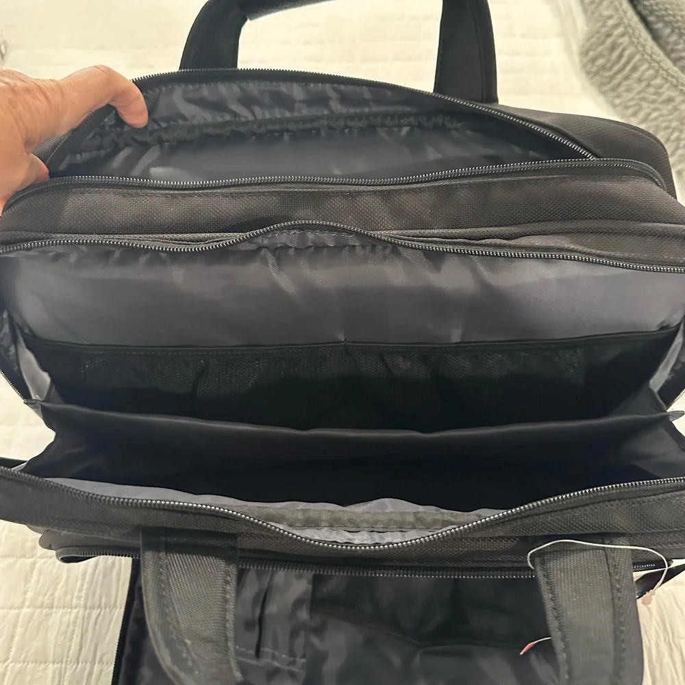 Black padded briefcase NWT